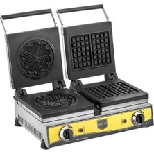 Çiftli Kare + Çiçek Model Waffle Makinası Elektrikli W20