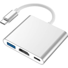 3in1 Type-C To HDMI 4K USB 3.0 Çevirici Dönüştürücü Adaptör