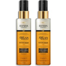 Organik Argan & Keratin Sıvı Saç Kremi 2'li Set – Durulanmayan, Dökülme Karşıtı, Onarıcı