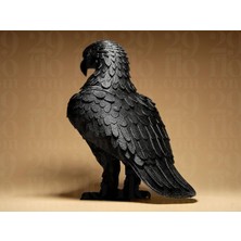 3D Baskı Siyah Kartal Figürü – Dekoratif Heykel, Modern & Maskülen Masa Üstü Biblo