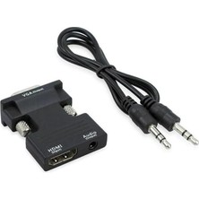 9944 Ses Destekli HDMI To VGA Monitör Çevirici Adaptör Uyumlu HDMI Bağlantı Tipi