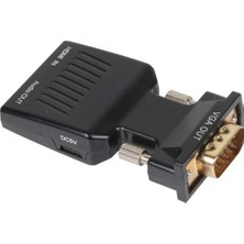 CA336A Siyah VGA Erkek To HDMI Dişi Dönüştürücü