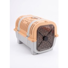 Orret Home Kedi Taşıma Çantası Plastik Kafes Kilitlenebilir Kapaklı Havalı Taşıma Kabı Kedi