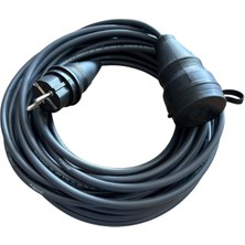 3X1.5MM%100 Bakır Ttr Topraklı Seyyar Uzatma Kablosu (Siyah, 5 Metre)
