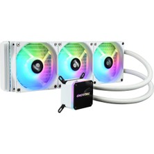 Liqmax Iıı Argb 360 Beyaz, Aıo Sıvı Soğutucu, Intel/amd Işlemciler Için Su Soğutucu, Argb Fan