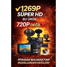 1080P Fhd Araç Kamerası, 170° Ön ve 120° Iç Kamera, Gece Görüşlü Dash Cam, 4 Kızılötes