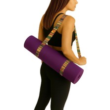 Mat Taşıma Askısı - Yoga Motifli Dijital Baskılı 205 cm Pamuklu Mat Taşıma Askısı