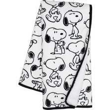 Asitan Klasik Snoopy Minky ve Sherpa Bebek Battaniyesi - Beyaz/siyah