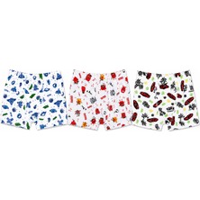 Tutku Çocuk Erkek Elastan Emprime Boxer 3 Lü Set
