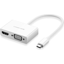 Type-C To Hdmı-Vga Dönüştürücü Adaptör Beyaz