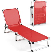 Alüminyum Katlanır ve Taşınır Şezlong Red