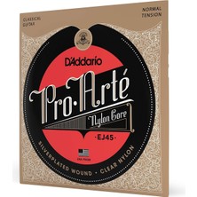 Daddarıo EJ45 Klasik Gitar Tel Seti, Pro-Arte, Sılverplated Woun