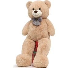 Peluş 120 cm Papyonlu Sevimli Ayı - Sevgiliye Özel Hediye Boz