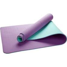 Hizalamalı 6mm Tpe Yoga Matı Pilates Minderi Lila Nane Yeşili