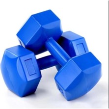 10 kg Plastik Dambıl 2 Adet Mavi Lüks Set, KRL-DB-4141-10