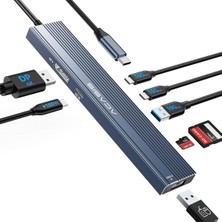 Acasıs Dp Portlu USB C Hub, 4K Ekran Bağlantı Noktalı 10GBPS Multiport Adaptörü, 3* Usb3.2 Gen2