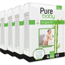Organik Bambu Özlü Külot Bez 4'lü Paket 4 Numara Maxi 192 Adet