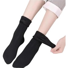 Kadın Termal Çorap, Siyah, Içi Peluşlu Polar, Kalın Kışlık,%80 Polyester%20 Elastan, 35-39