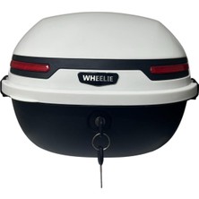 XT21-W 28 Litre Motosiklet Arka Çanta Beyaz Parlak Su Geçirmez Abs Top Case Çift Kilitleme Ünive
