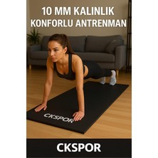 10 mm Pilates Yoga Minderi, Spor Pilates Egzersiz Matı, Siyah