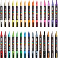Uni Posca Markör Kalem 3m Set 0.9-1.3 mm Keçe Uçlu (30'lu Set)