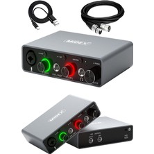 GLX-700GR Xlr Üst Segment USB Stüdyo Ses Kartı 2 Giriş 2 Çıkış 24BIT/192KHZ