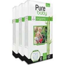 Organik Bambu Özlü Külot Bez 3'lü Paket 6 Numara Xlarge 96 Adet