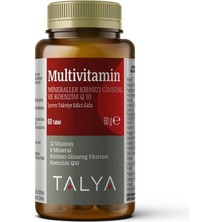 Multivitamin - Kırmızı Ginseng ve Koenzim Q 10 Içeren Takviye Edici Gıda - 12 Vitamin ve 8 M