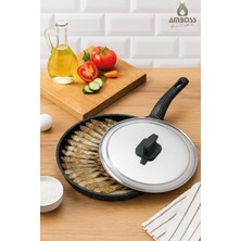 Döküm Granit Kapaklı Balık Tavası 34 cm