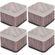 Deconox Bambu Çok Amaçlı Saklama Kutusu Düzenleyici Kare Organizer, Dekoratif Bambu Düzenleyici