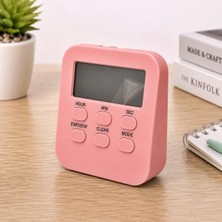 DOL288 Pembe Öğrenci Masaüstü Dijital Timer | Alarmlı Geri Sayım, Kronometre ve Saat Modu | B�