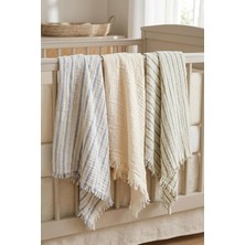 Çift Katlı Müslin Örtü 3'lü Set Yenidoğan Bebek Battaniyesi 85X95 cm Bebek Pikesi Puset Ört�