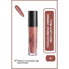 Asitan Longstay Liquid Matte Lipstick No: 43, Kahverengi, Bulaşmayan Kalıcı Likit Mat Ruj