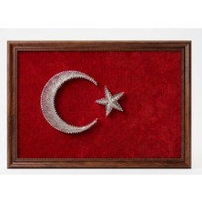 Mays Nest Filografi Türk Bayrağı Tablosu 20X30 cm – Tel ve Çivi Sanatı Dekoratif Duvar & Masa