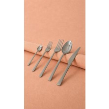 Hasır Desenli 30 Parça 6 Kişilik Çelik Çatal&kaşık&bıçak Takımı / Paslanmaz Çelik