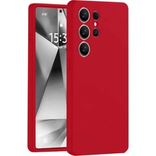 Kmrsfres Newface  Galaxy S25 Ultra Kılıf Nano Içi Kadife Silikon - Kırmızı