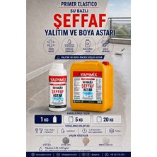 Yapımix Primer Elastico - Şeffaf Su Yalıtım Astarı ve Boya Astarı - Su Bazlı, Emici Yüzeyler Için Aderans ve Yüzey Dengeleme Astarı