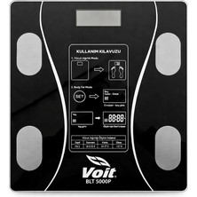 BLT5000 Bluetooth Baskül - Dijital Akıllı Tartı - Yağ Ölçer Tartı - Pil ve Mezura Hediyeli T