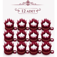 Beraye LED Mum Bordo Ledli Kına El Mumu, Sünnet, LED Işıklı, Tealight Mum Pilli 12 Adet, Düğün, Nedime, Bride,
