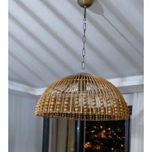Turkish Belkıs Rattan Rattan Avize 50 cm Çap