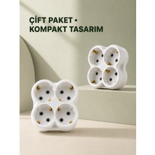 Timion Mey Ithalat® 4’lü Priz Çoğaltıcı 2 Adet Set Kablosuz Duvar Tipi Priz Çoklayıcı Ad