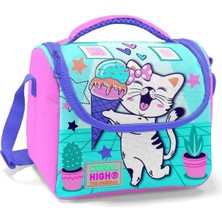 Coral High Sevimli Kedi Desenli Beslenme Çantası 11751 -
