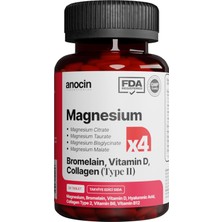 Asitan Magnezyum X4 Complex Citrate, Taurate, Bisglycinate, Malate + Bromelain + Kolajen+ H.ASİT+D+B12