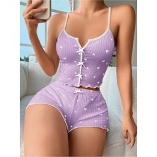 Mores Kadın Desenli Pamuk Pijama Takımı