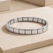 Ervalina Lustre Gümüş Renk Italyan Charm Uyumlu Modüler Bileklik