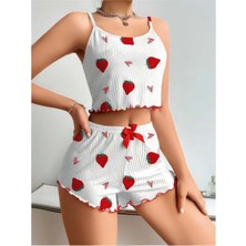 Mores Kadın Desenli Pamuk Pijama Takımı