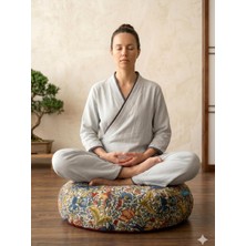 Asitan Karabuğday Kabuğu Dolgulu Meditasyon Minderi, Geniş Yoga Minderi, Premium Italyan Kumaş Kılıf,
