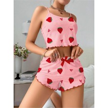 Mores Kadın Desenli Pamuk Pijama Takımı
