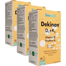 Asitan Biowell Dekinon D3+K2 20 ml Damla (3 Paketi)