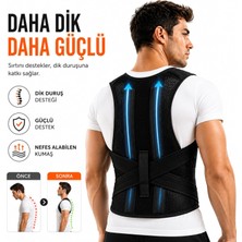 Asitan Unisex Dik Duruş Destek Korsesi, Çift Balenli Sırt Omuz Destekleyici Postür Korsesi, Ayarlanabil